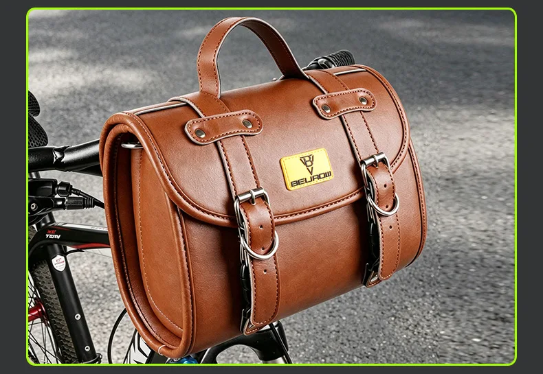 4,6L Wasserdichte Retro-Punk-Stil Fahrrad-Lenkertasche, Vordere Aufbewahrungstasche für Mountainbike, Faltbares E-Bike, Roller – Detail 12