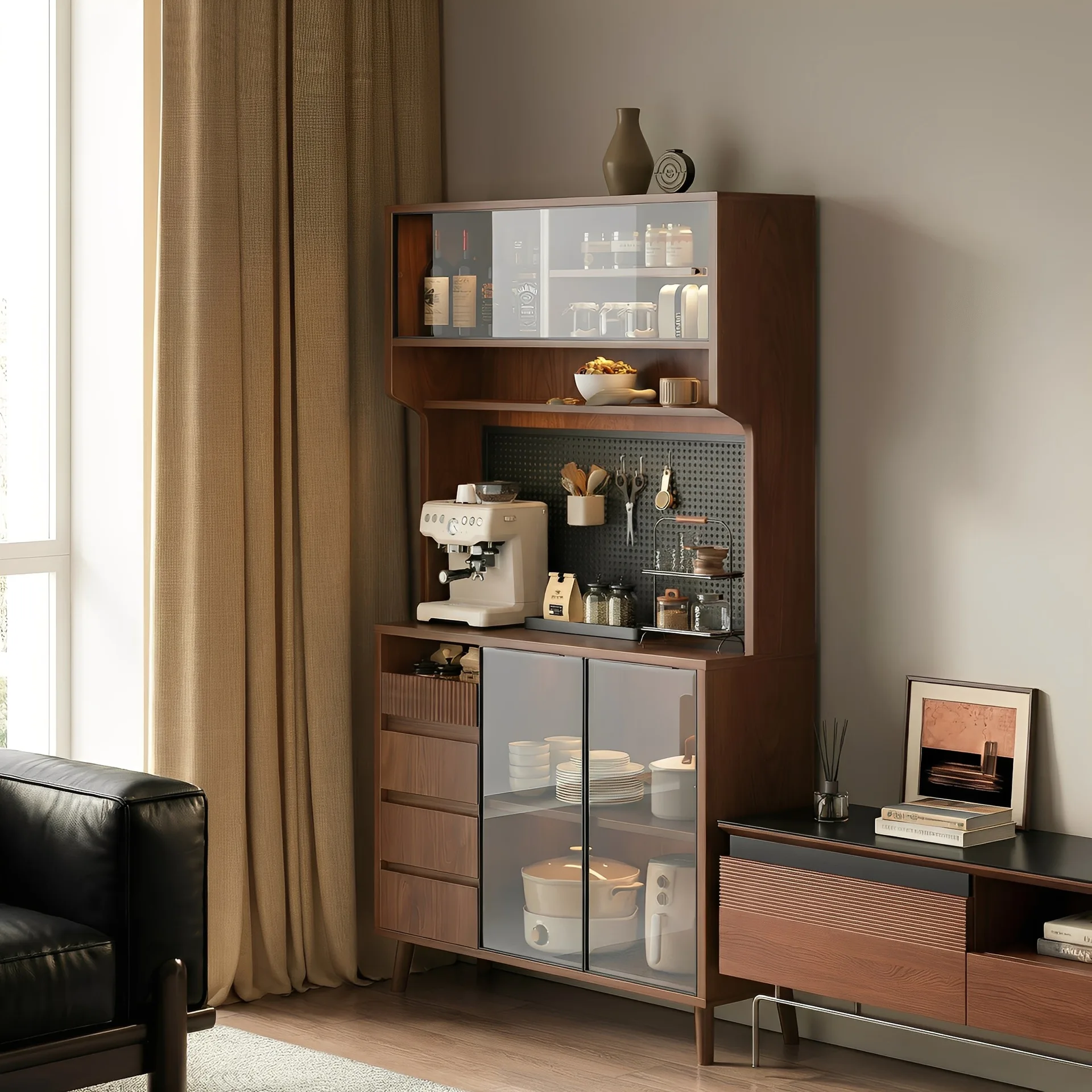 Dining side cabinet integrated high living room 2026 new tea locker light luxury storage storage