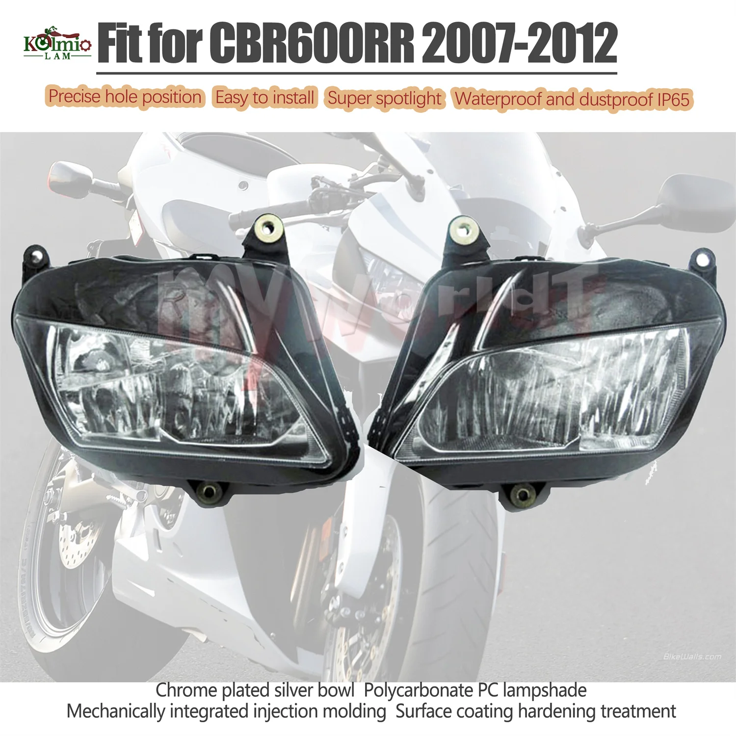 

Fit For Honda CBR600RR F5 2007 - 2012 Motorcycle Headlight Assembly Headlamp Light CBR 600 CBR600 RR 2008 2009 2010 2011