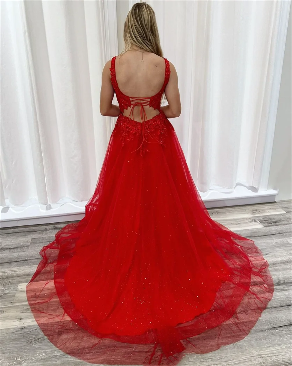 Annie Red Bridal Dress Prom Dresses Glitter Tulle Evening Dresses Formal Occasions Wedding Party Dress Robes De Soirée2024