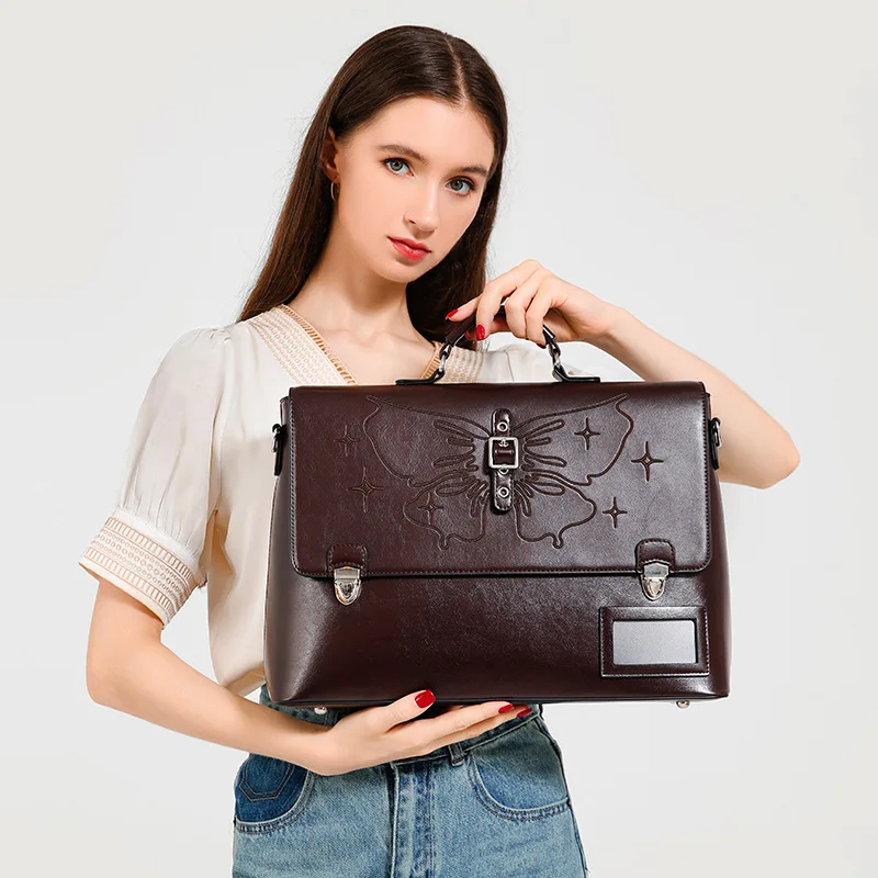 

Ladies' large capacity briefcase multifunctional commuting professional tote bag business minimalist fashion bag