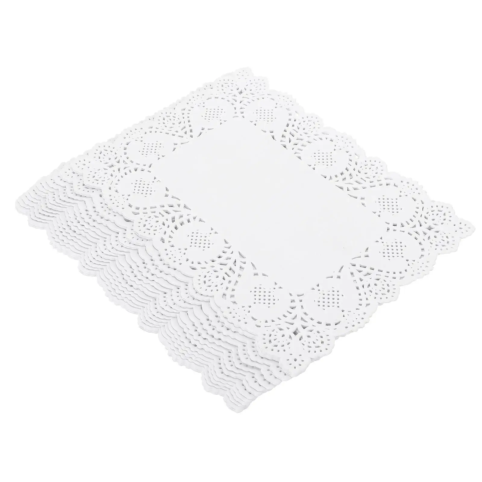 

170 Sheets 6 5x9 Inch Food Grade Paper Doilies Square Lace Placemats Absorbent Baking Fry Oil Paper Kitchen Use Cake Decorative