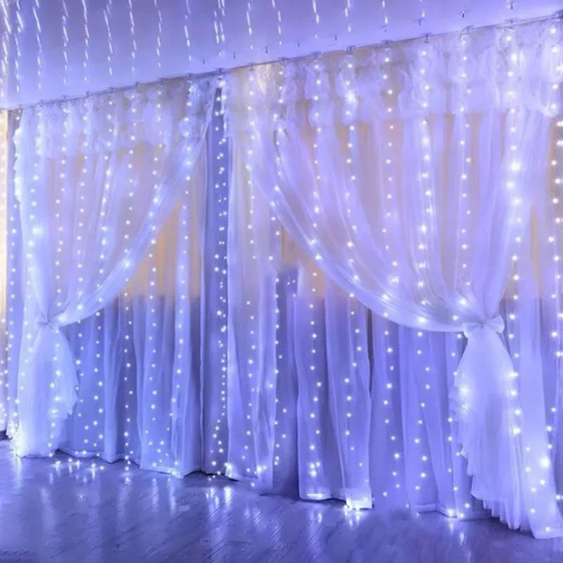 

USB-гирлянда на свадьбу, занавески, 3/4/6 м, светодиодная гирлянда, Рождественское украшение с дистанционным управлением, сказочные огни для спальни