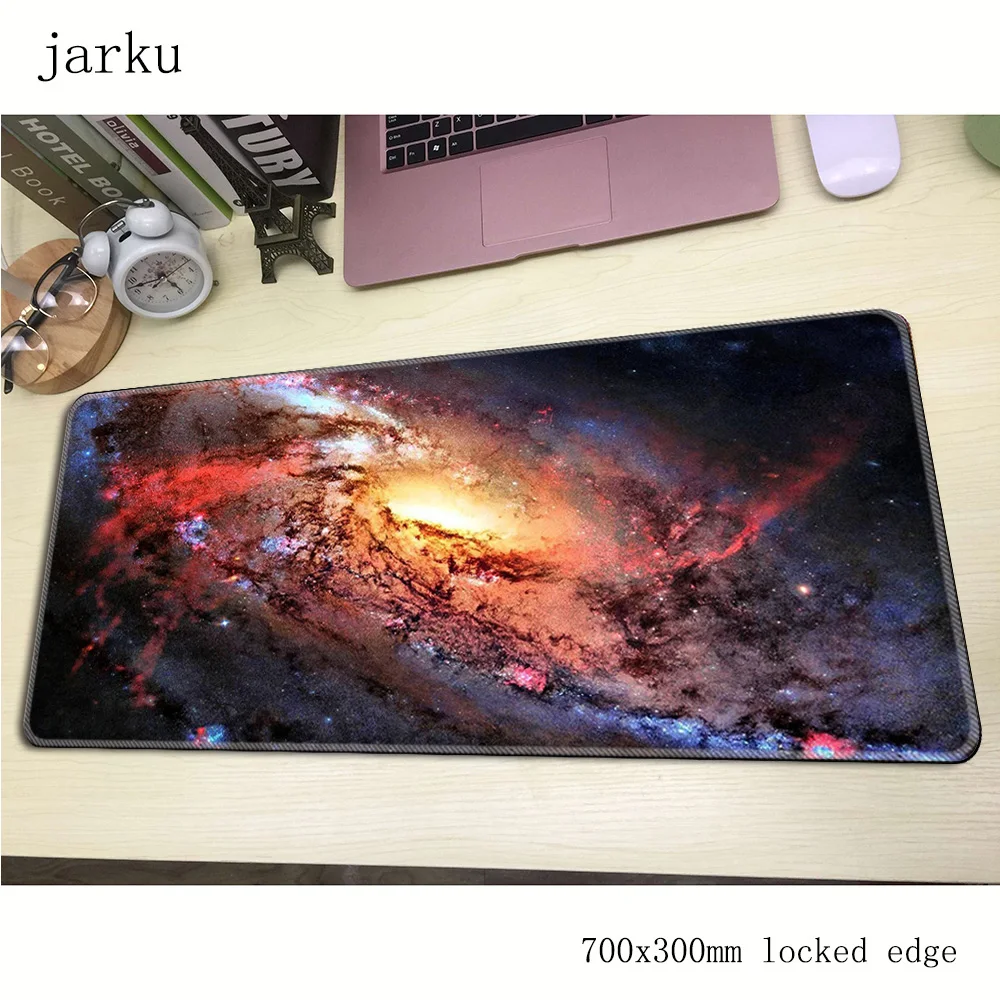 Moon Space mouse pad Large Mouse Pad Gaming 700x300X2MM Mousepad Anti-slip Natural Rubber Gaming Mouse Mat with Locking Edge