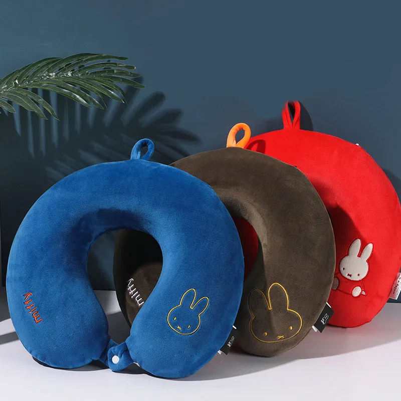 

2025 Miffy U-Shaped Pillow Cartoon Embroidered Memory Cotton Neck Pillow Office Nap Pillow Student Travel Pillow Car Neck Pillow