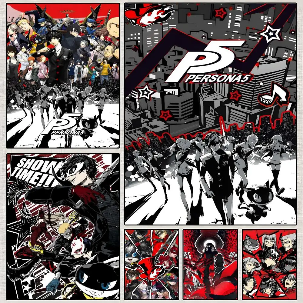 Game Persona 5 Royal Joker Poster PP Wall Art Print Removable Water-Resistant Home Decor For Bedroom Apartment Gift
