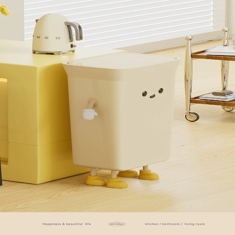 

High-end Household Waste Bins Large Capacity and No Need To Bend Over Waterproof Gap Waste Bins Kitchen Home Spazzatura JTW