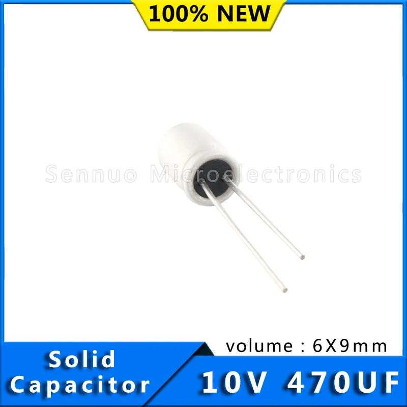 10pcs ตัวเก็บประจุ 470 uf 10v Solid Electrolytic Capacitors 10v 470uf 6x9 ตัวเก็บประจุอลูมิเนียมอิเล็กโทรลีติค Solid Capacitors
