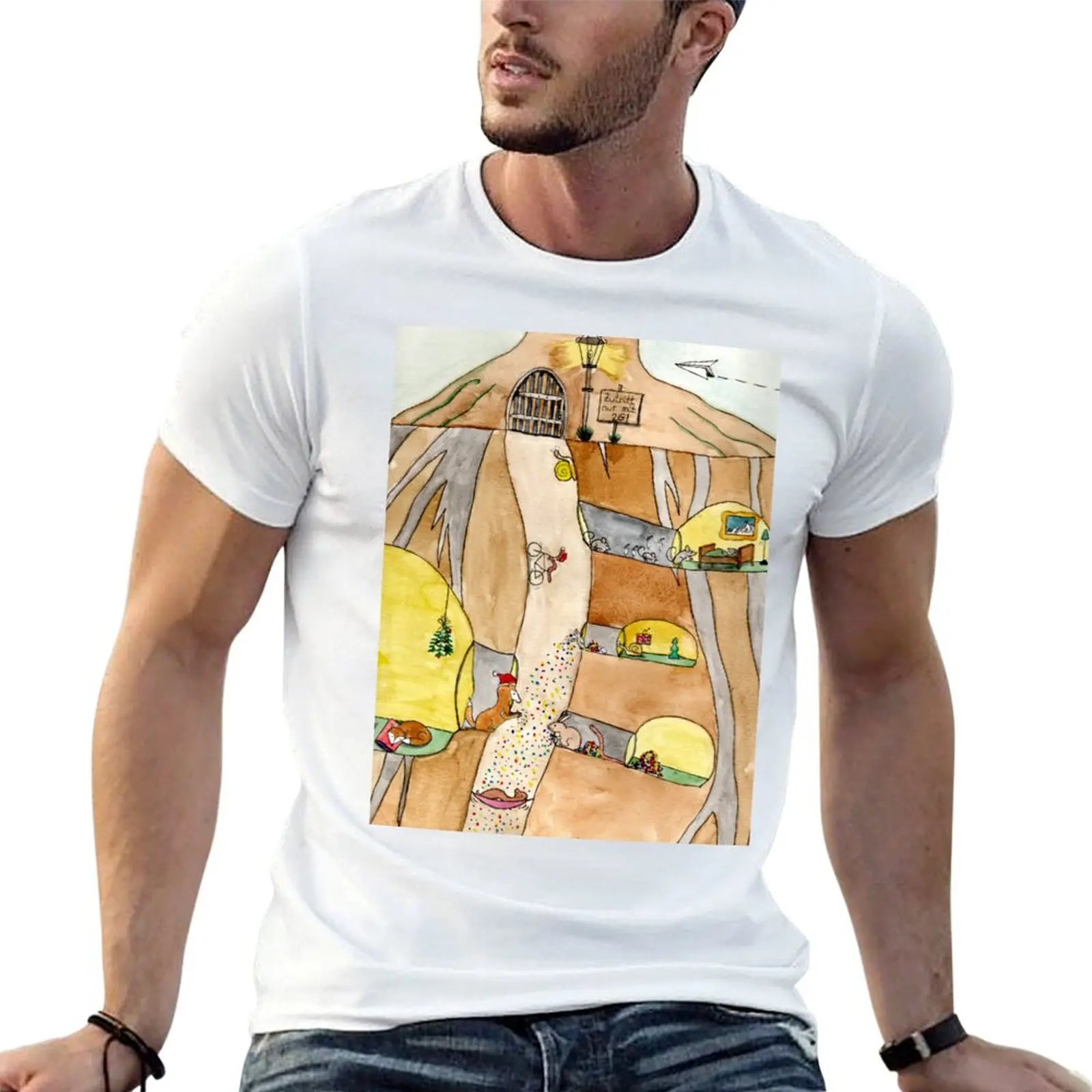 Confetti in the Hammock - The Secret Life of Forest Animals T-Shirt Streetwear Print Tee Shirt