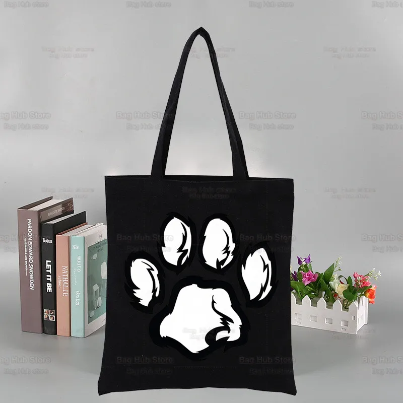 Furry Black New Female Handbags Fashion Handbag Canvas Bag Tote Casual Shoulder Bag Reusable Shopping Bags