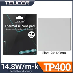 Teucer TP400 14.8W/mk Heat Dissipation High Quality Thermal Silicone Grease Pad CPU/GPU Graphics Card Water Cooling 120x120mm
