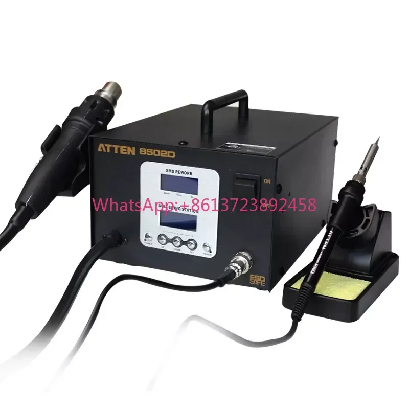 AT8502D 220V/110V Lead Free Soldering Station SMD Rework Station ATTEN 8502D Advanced Hot Air Soldering Station