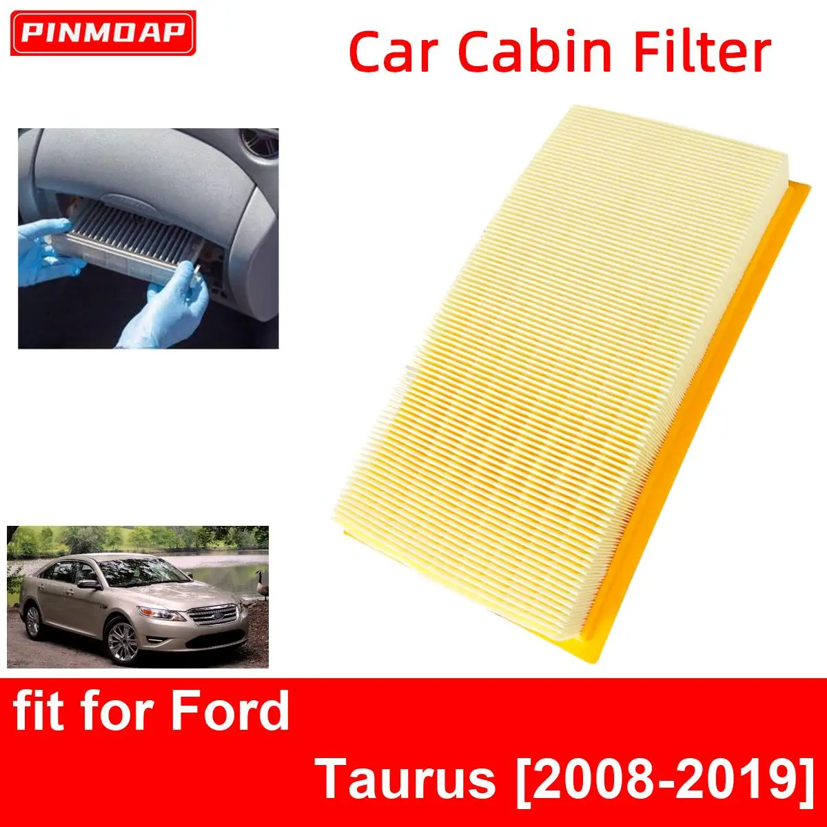 Car Engine Cabin Air Filter for Ford Taurus 2008-2019 Auto Filters Car Enginebon Fiber CA10242 7T4Z-9601-A