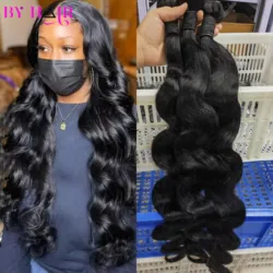 Brazilian Body Wave Bundles Human Hair 12A Natural Color 100% Human Hair Weave 1/3/4 PCS Remy Hair 32 inch Body Wave Extensions