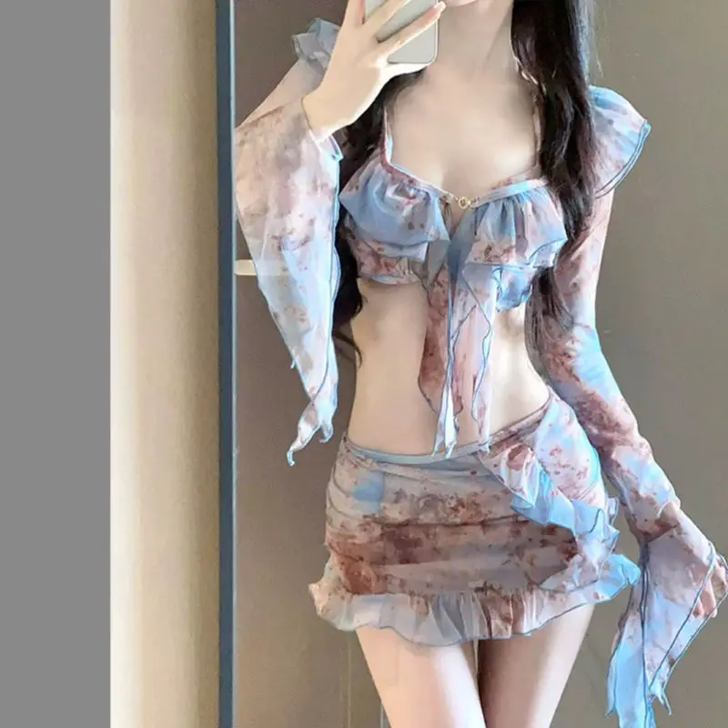 New Sexy Bikini Split Four-piece Set Fairy Vacation Beach Beach and Beach Swimsuit