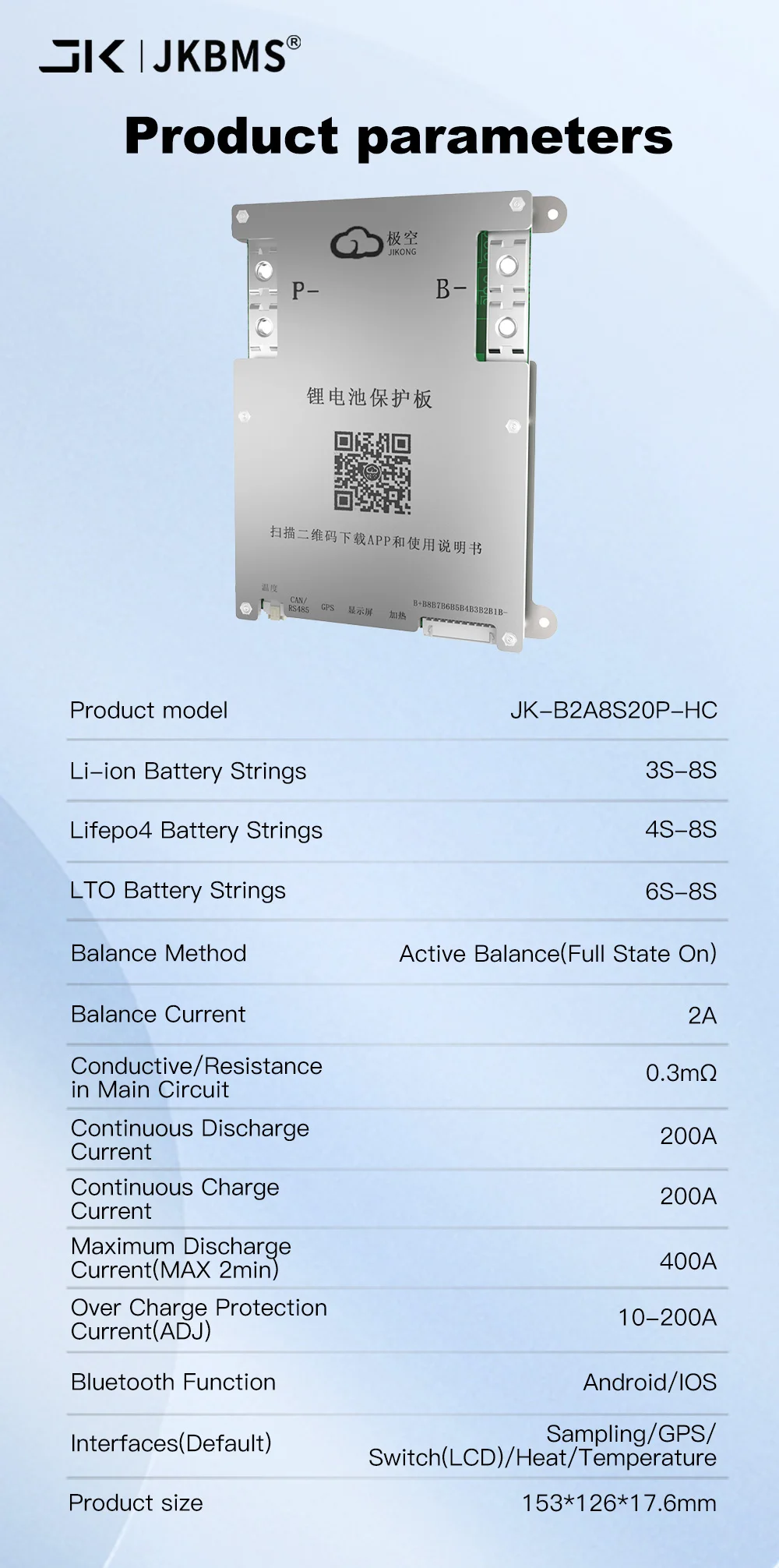 JKBMS JIKONG SMART BMS 4S 5S 6S 7S 8S 12V 24V BATTERIE MIT 2A AKTIVER BALANCE WÄRMEFUNKTION IM ANGEBOT – Detail 4
