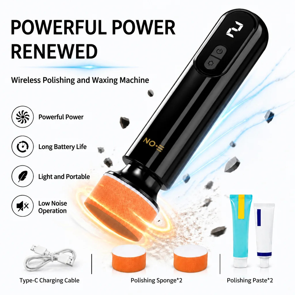 40W Cordless 12000rpm Portable Car Polisher Wireless Sanding Machine Paint Scratch Repair Car Polisher