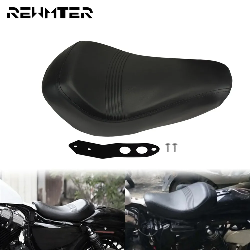 

Motorcycle Black Solo Seat Front Driver Cushion Seat Pad Leather For Harley Sportster XL 72 1200V 48 1200X 2016-2019 2020 2021