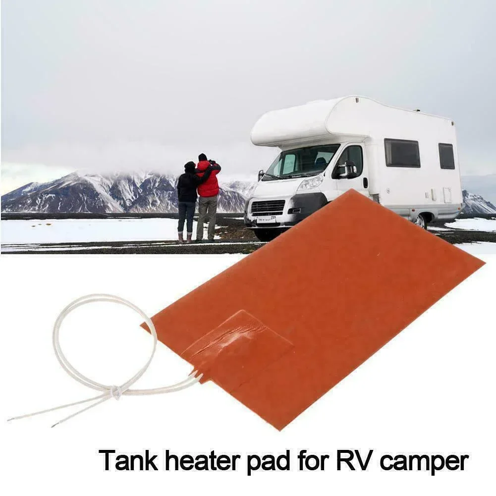 Water Holding Tank Heater Pad For Camper Motorhome W5Z5 Thermostat Auto V9M0 Silicone Heater Pad For RV 9.06x5.12inch 200W