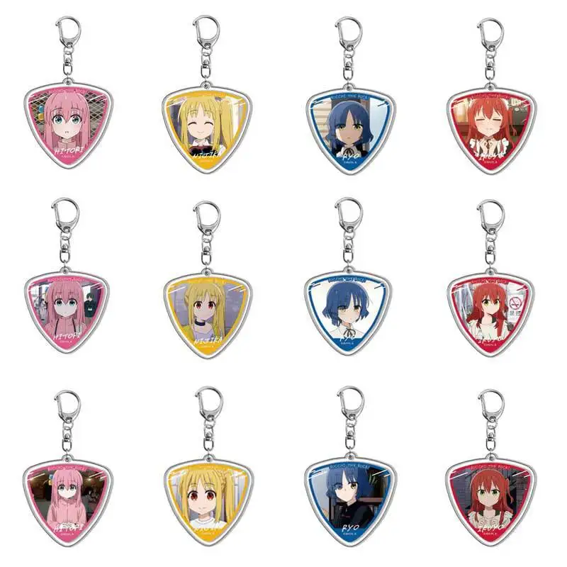 4/6/8/12pcs Lonely Rock Keychain Gotou Hitori Ijichi Nijika Yamada Ryo Key Chain Metal Pendant Chain Chaveio Accessories Jewelry