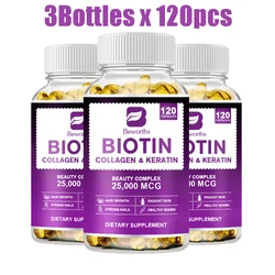 BEWORTHS Collagen and Biotin Capsules Biotin for Hair Growth Healthy Nails &Skin Hair Farming Supplement Beauty Health Skin Care