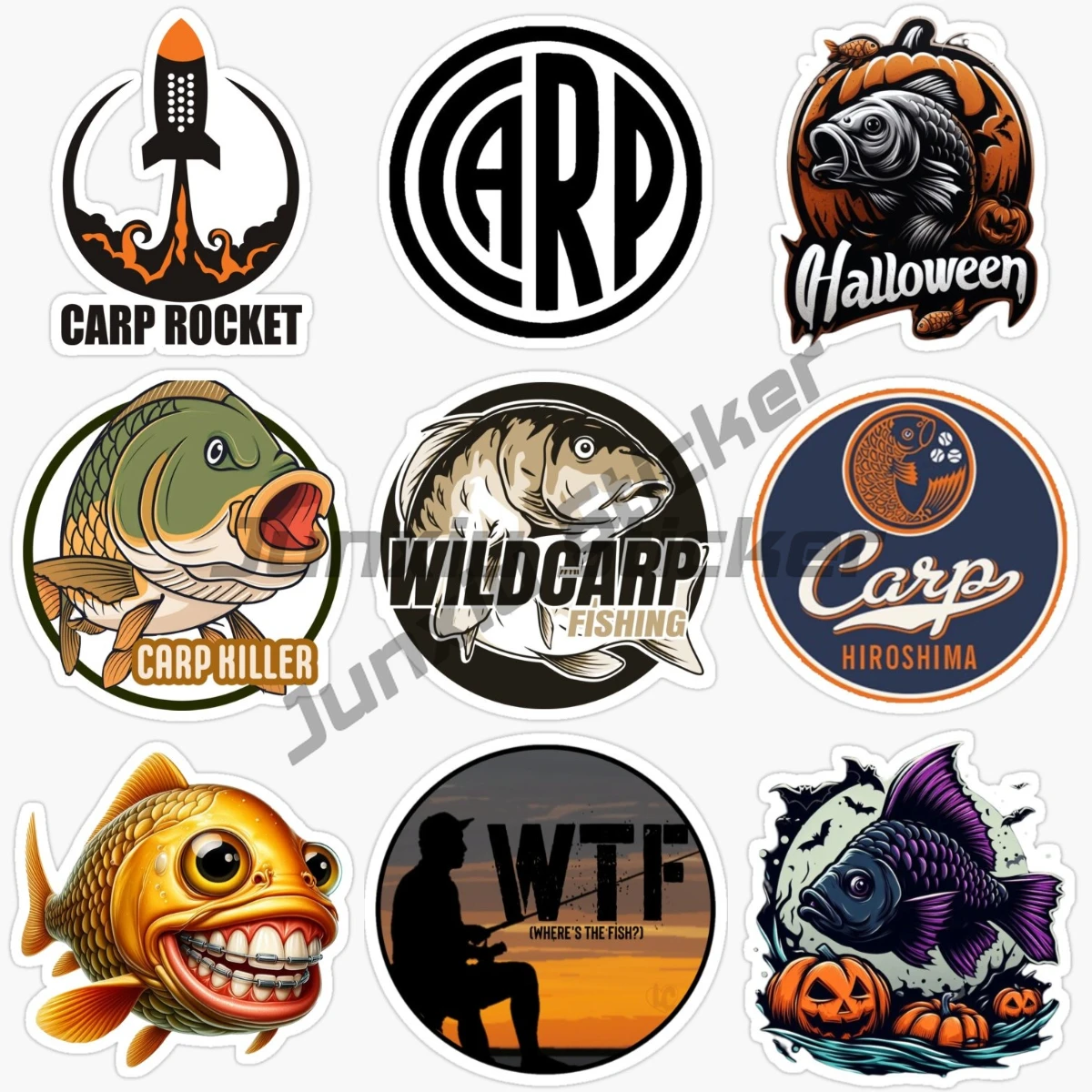 

Carp Fish Car Sticker Fashion Fun Animal Car Decoration Accessories Sticker Waterproof Cover Scratch Vinyl Self-adhesive Decal