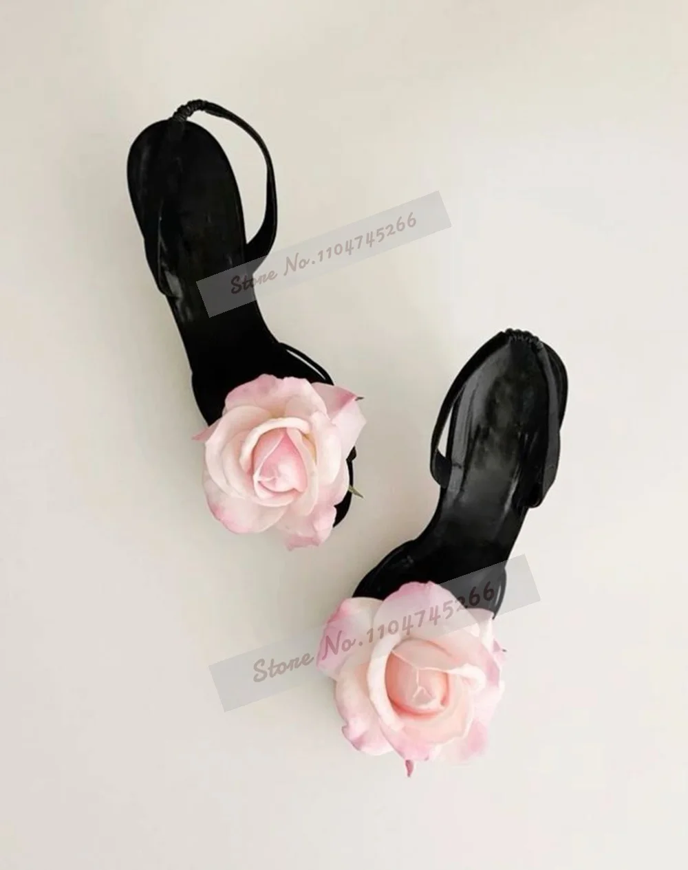 Сладкие розовые босоножки на высоком каблуке с цветком розы, черные модельные туфли из атласной ткани с пряжкой и ремешком, элегантные банкетные туфли-лодочки