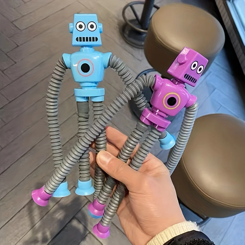 لعبة تخفيف الضغط الإبداعية تضيء أنبوب ممتد روبوت لغز مصاصة كرتونية أنبوب تلسكوبي