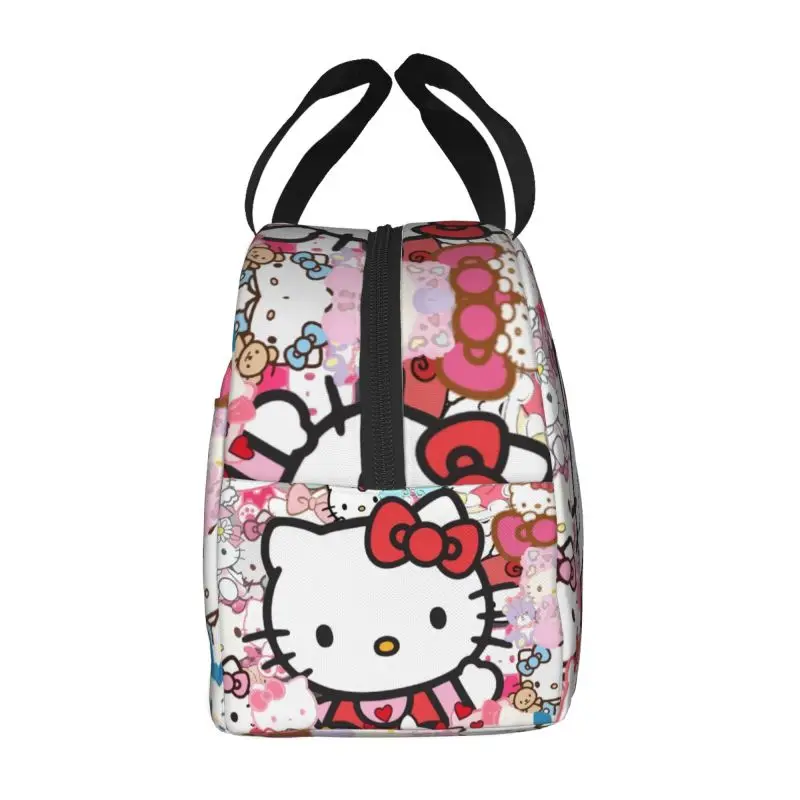 Custom Hello Kitty Lunch Bag Warm Cooler Insulated Lunch Container Box per studenti School Work Picnic Food Tote Bags