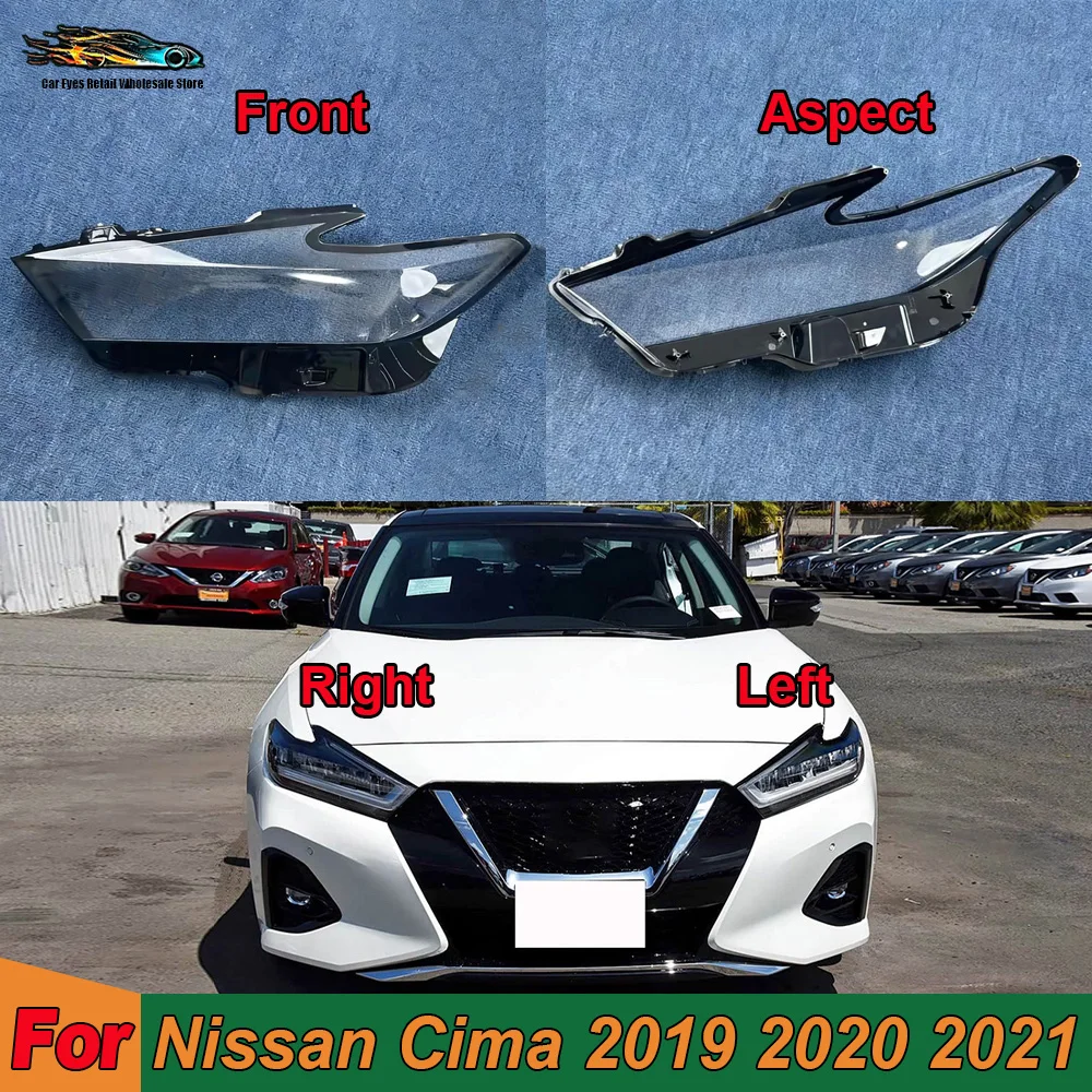 

Car Front Headlight cover For Nissan Cima 2019-2021 Headlight Cover Replacement Front Car Light Auto Shell Lampcover Lampshade