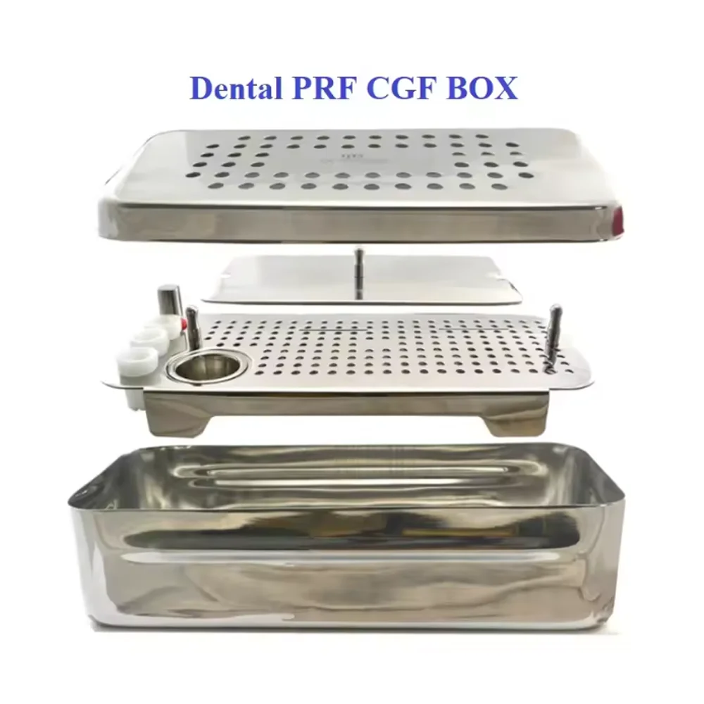 صندوق زرع الأسنان PRF CGF الجراحية المصنوعة من الفولاذ المقاوم للصدأ مجموعة غشاء العظام الغنية من الألياف أدوات جراحة مختبر طب الأسنان