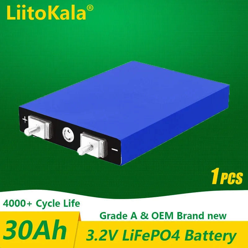 1PCS LiitoKala 3.2V 30AH 5C Battery Pack LiFePo4 Lithium For Diy 12V E-bike Scooter Wheel Chair AGV Car Golf Carts Batterie