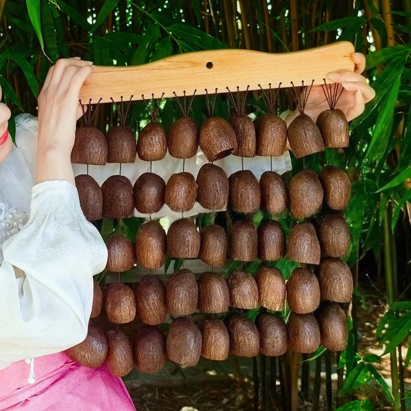 Fruit Shell Rattle Sound Beam Wind Chime Outdoor Meditation Sound Healing Hand Bell String Bell Musical Instruments Percussion