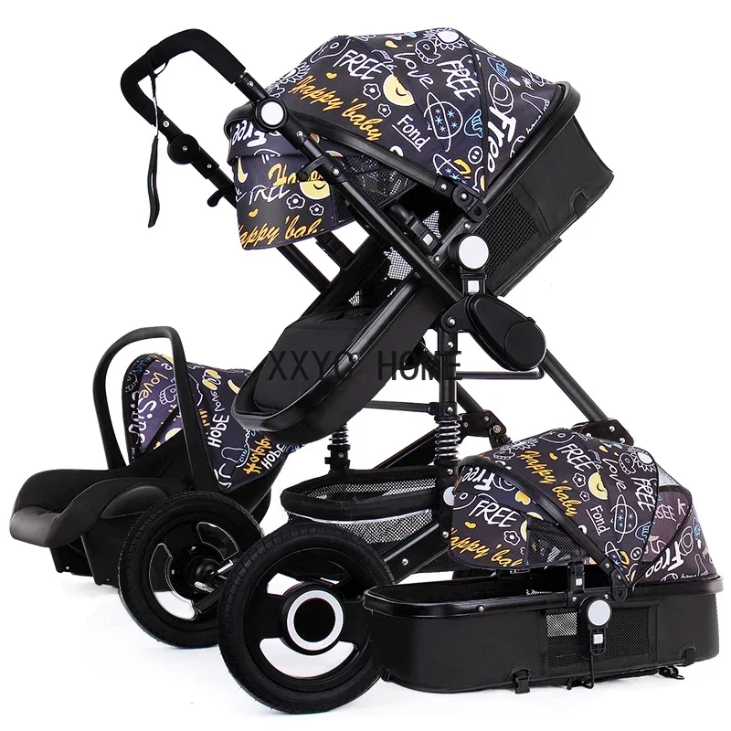 Cochecito de bebé  lujo 3 en 1, juego de cochecito infantil portátil Reversible, carrito