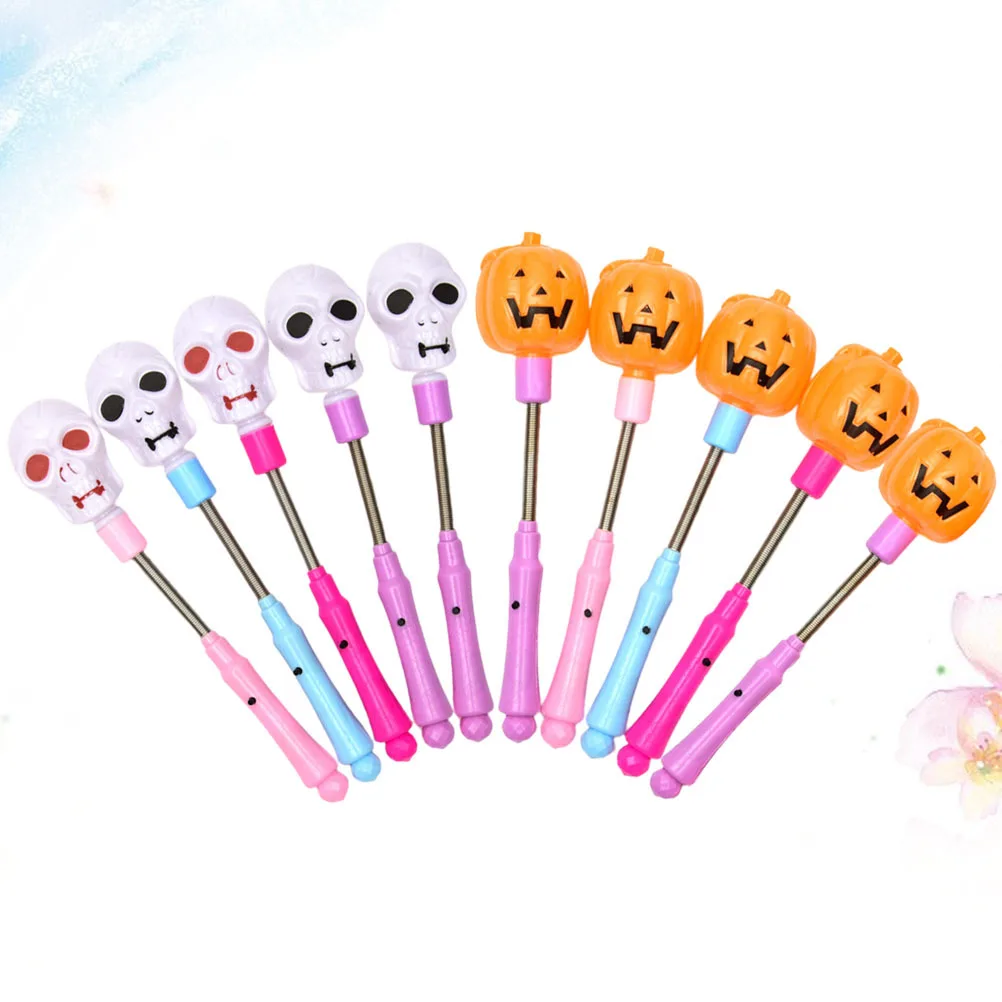 10 قطع من أعواد توهج اليقطين للهالوين قابلة لإعادة الاستخدام لتزيين الحفلات والمهرجانات والأطفال والكبار والمناسبات عصا إضاءة الهالوين