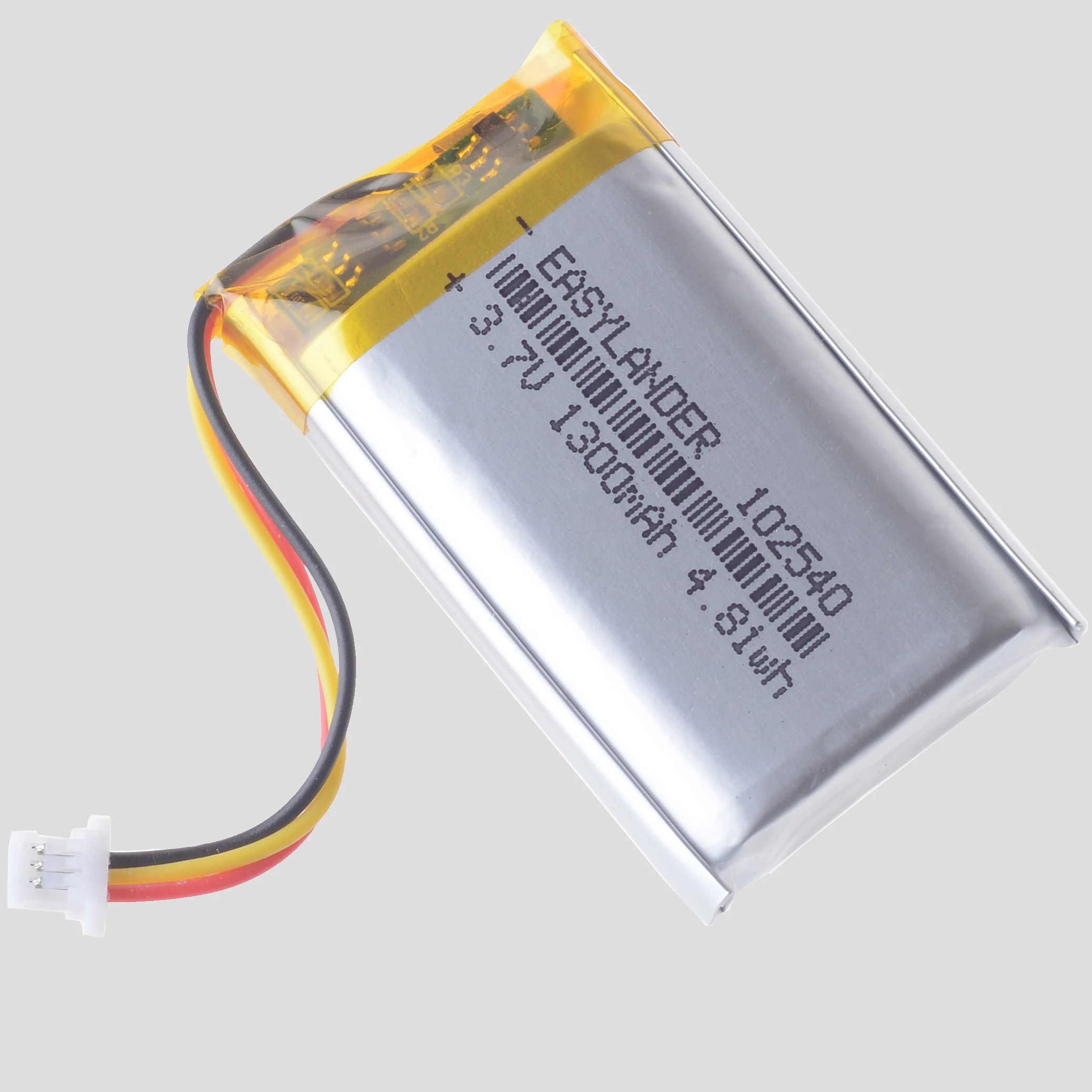 3.7V 1300mAh 4.81Wh 102540 Li-Polymer Li Battery 3 Wires JST 3Pin 1.0mm Plug For Driving Recorder GPS DashCam Satnav