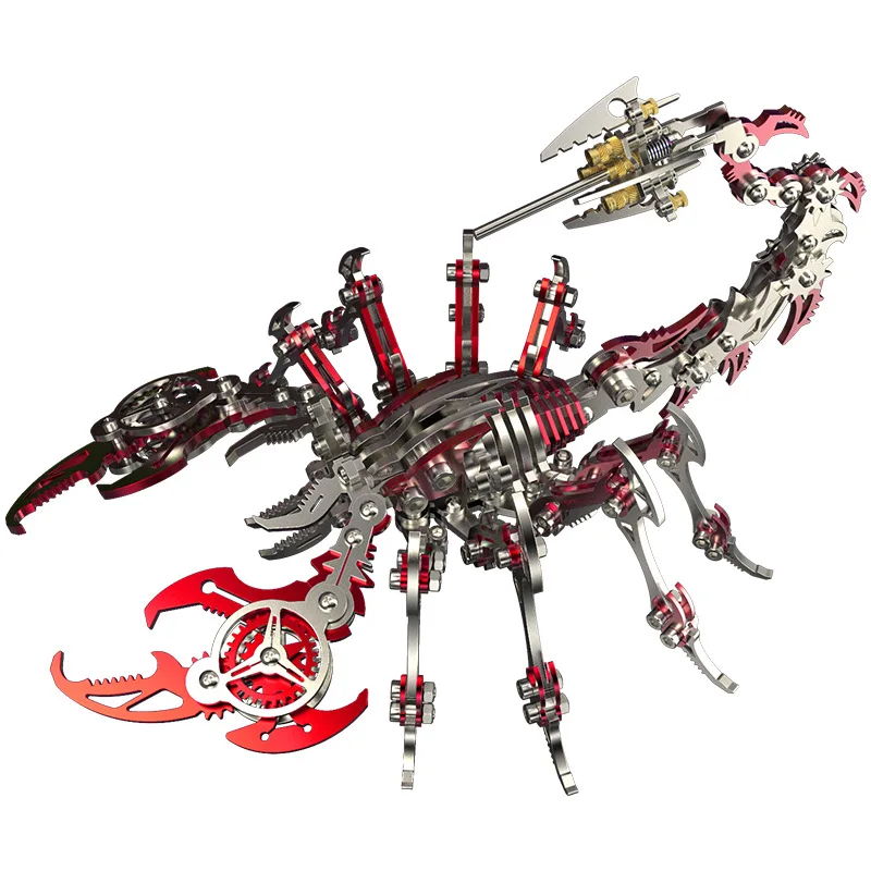 454Pcs Colorful Scorpion 3D Metal Jigsaw Toy DIY Assembly Models Kits Detachable Educational Toys Children Adult Gifts Free Tool