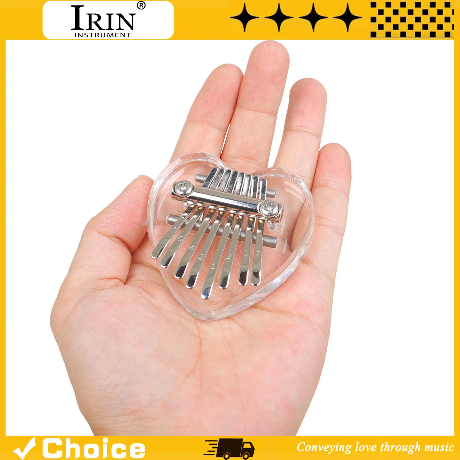 8-Key Kalimba Mini Thumb Piano Acrylic Transparent ABS Portable Finger Harp Keyboard Musical Instrument Beginner Kids Gift