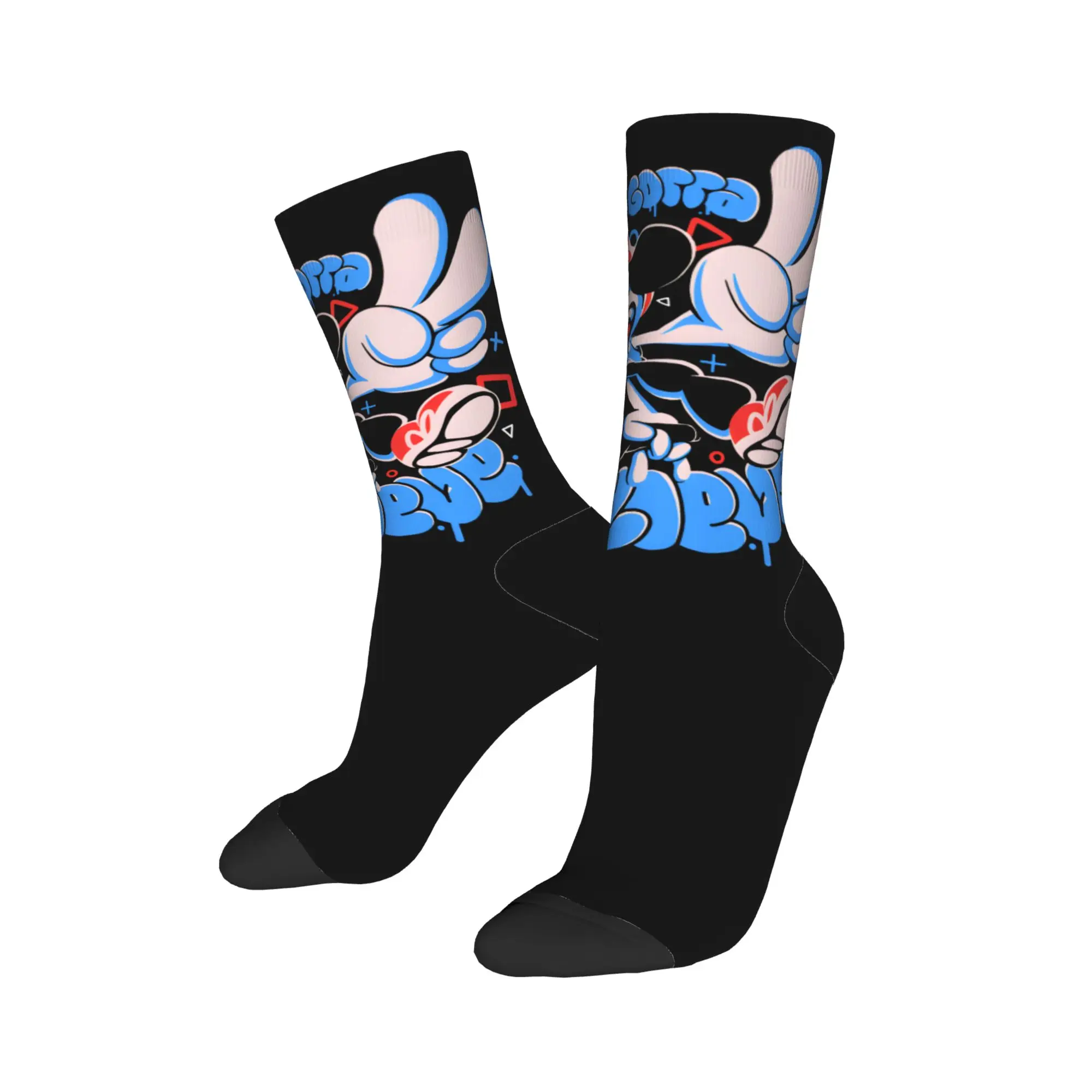 PaRappa The Rappers Socks  Gothic Stockings Men High Quality Running Sports Socks Winter Printed Anti Skid Socks