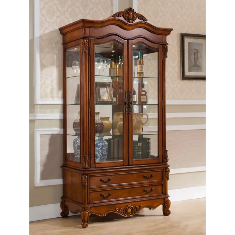 American solid wood double-door wine cabinet storage cabinet, two-door display cabinet, partition cabinet