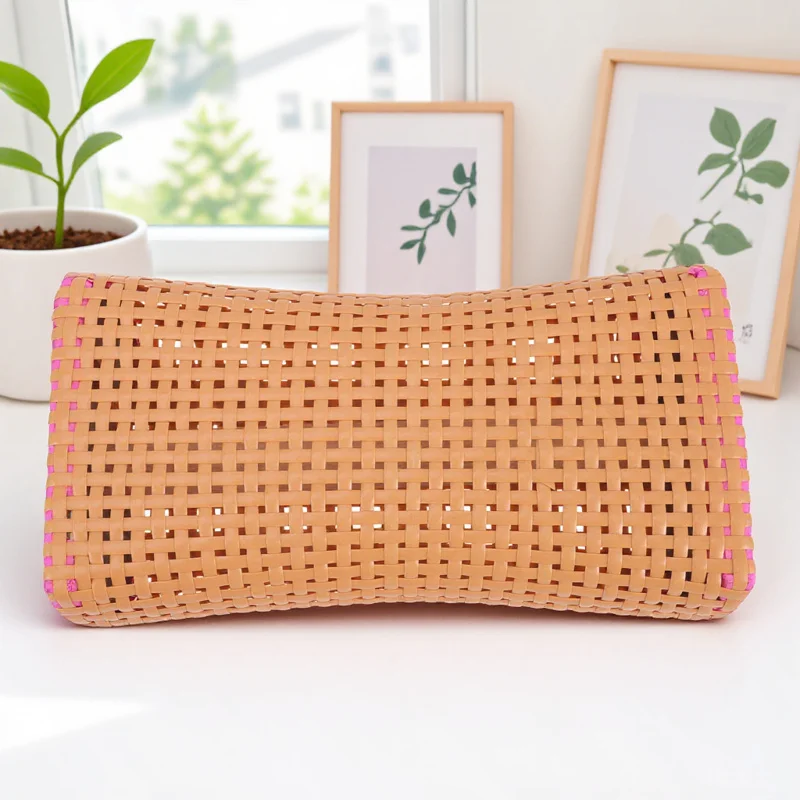 Cooling Bamboo Pillow Breathable Woven Mat Pillow Lumbar Neck Support Orthopedic Sleeping Aid For Home Senior Comfort Bed