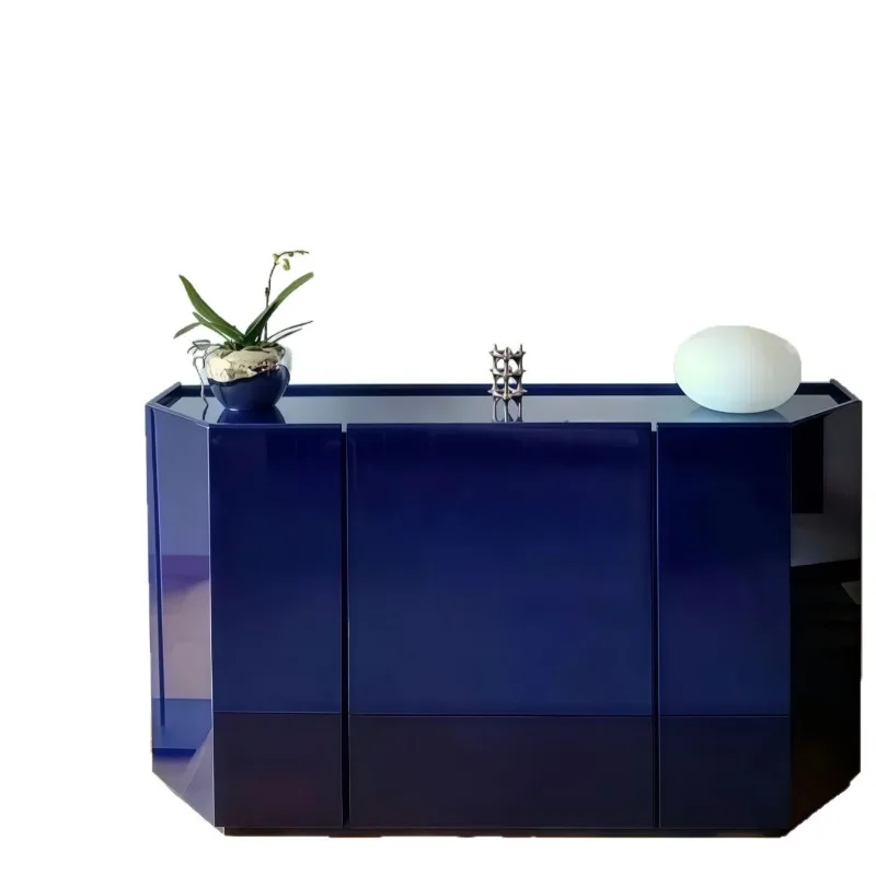 Italian paint side cabinet, solid wood entrance cabinet, multi-functional storage locker