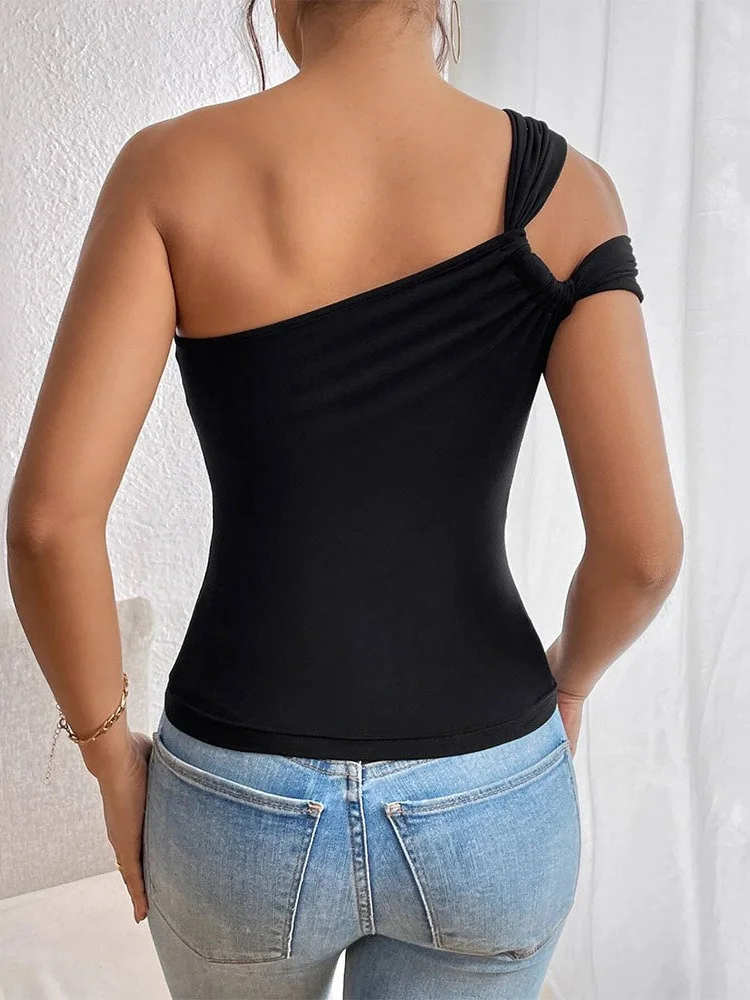 Women's summer new sexy single-sided camisole vest short sleeveless outerwear top