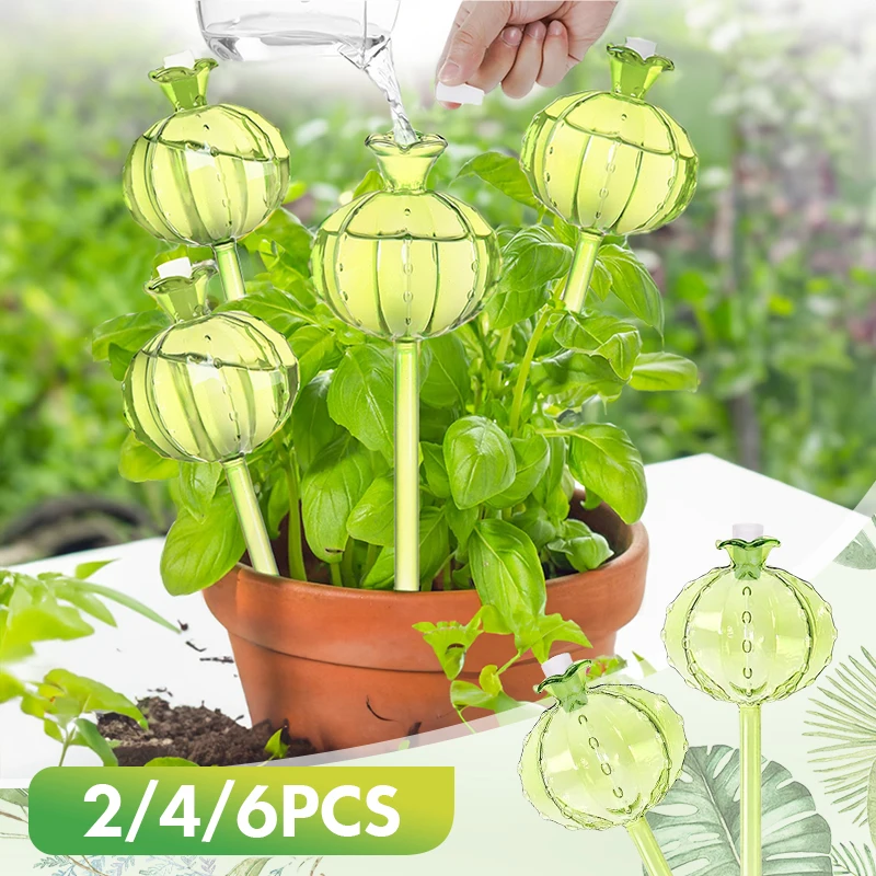 

2/4/6PCS Automatic Self Watering Glass Bulb Watering Globe Glass Mushroom Shape Sprinkler Plant Clear Watering Irrigation System