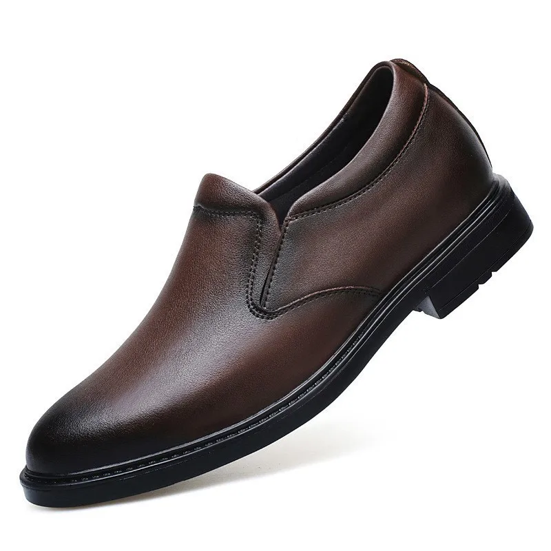 Invisible height-increasing men's shoes business casual wear 8cm, British style height-enhancing groom genuine leather shoes