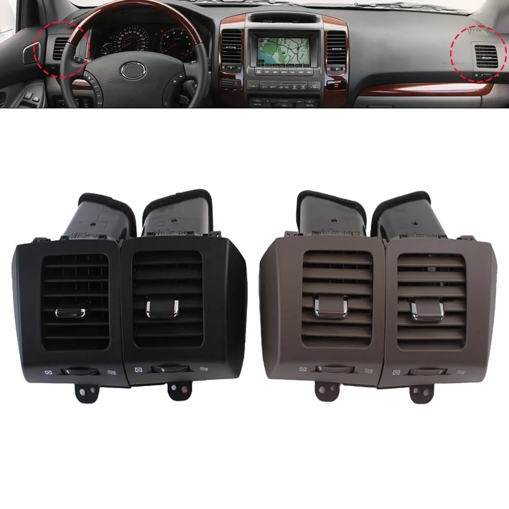 

For Toyota Land Cruiser Prado LC120 Lexus GX470 2003-2009 Car AC Air Conditioner Vent Side Outlet Panel Grille Cover 2pcs