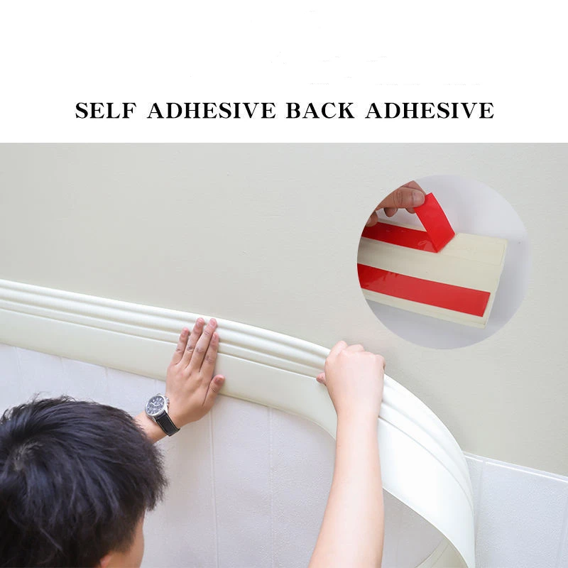 

3M Skirting Line Self-Adhesive Wall Corner Line Decoration Bedroom Living Room Floor Line 3D Three-Dimensional Wall Sticker