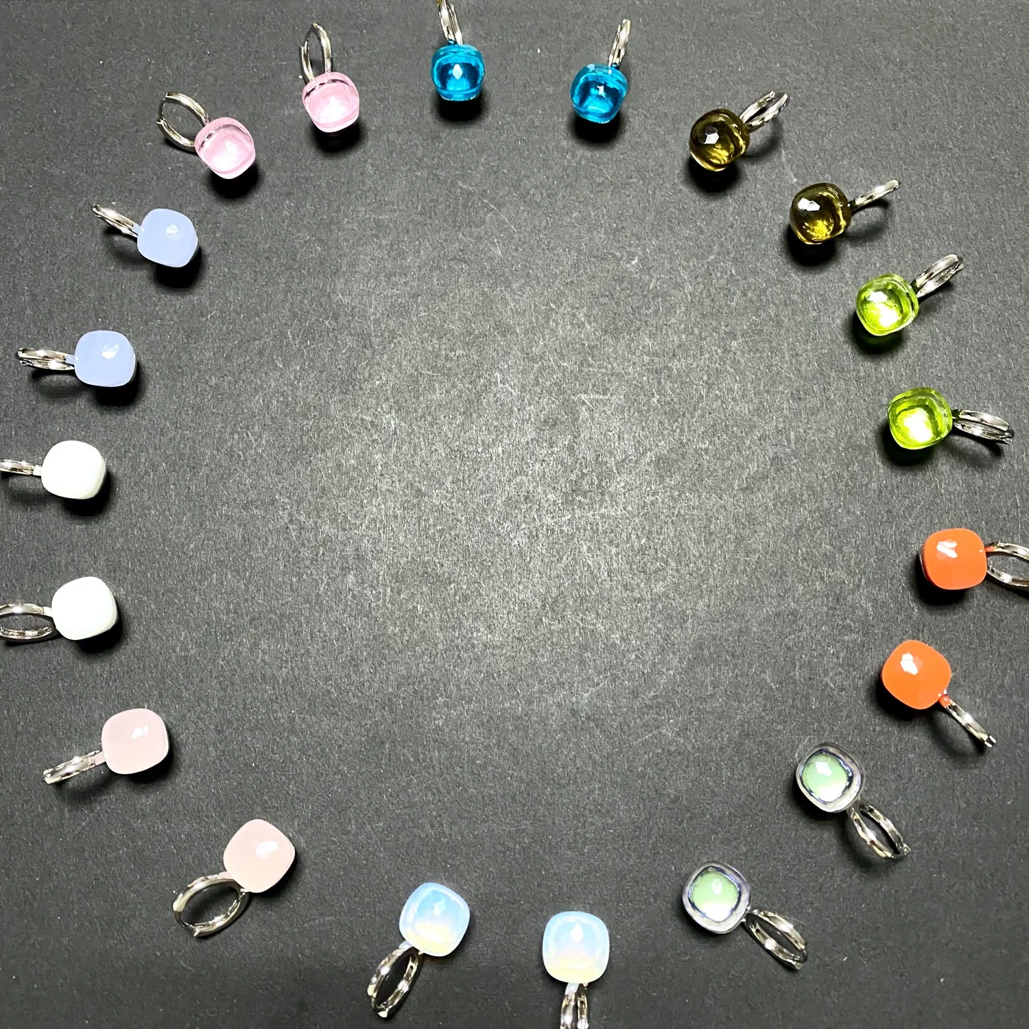 Candy Earrings For Women 28 Colors Crystal Earrings Silver Plated Sweet Candy Style Earrings Fashion Jewelry