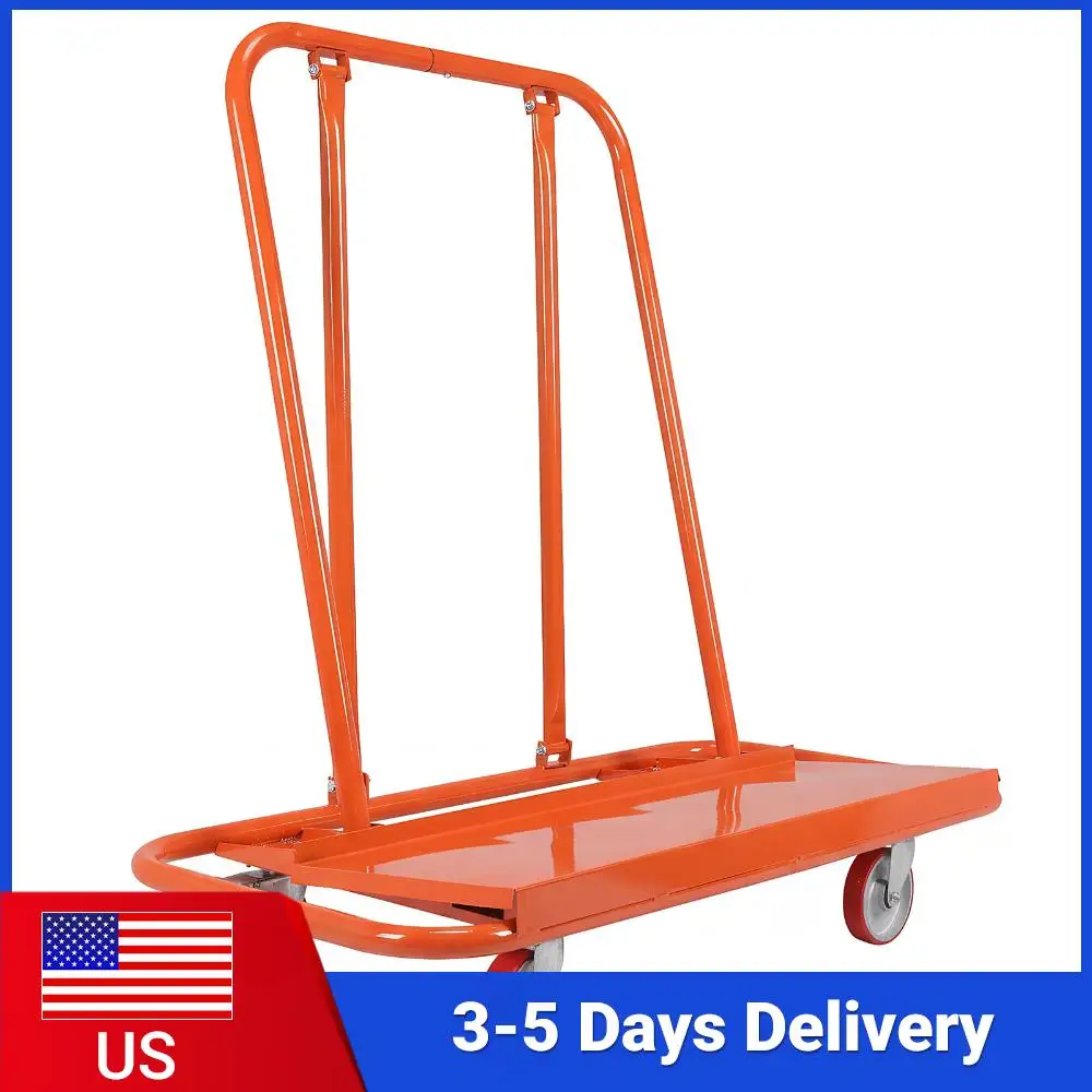 

Glass Flatbed Handcart Detachable Plasterboard Mobile Tool Cart Large Capacity for Warehouse Factory Equipment