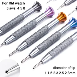 1 1.5 2.3 2.5 2.8mm 4 5 8 Prongs Precision Screwdriver For RM Richard Mille Watch Movement Cover Opener Strap Removal Tool